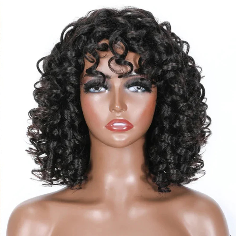 Bouncy Curly Human Hair Wig
